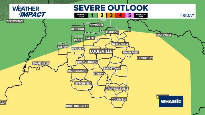 Timing out Friday's severe weather threat: Strong storms, damaging wind possible