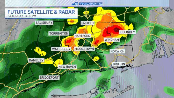 Scattered showers expected through a cooler Saturday