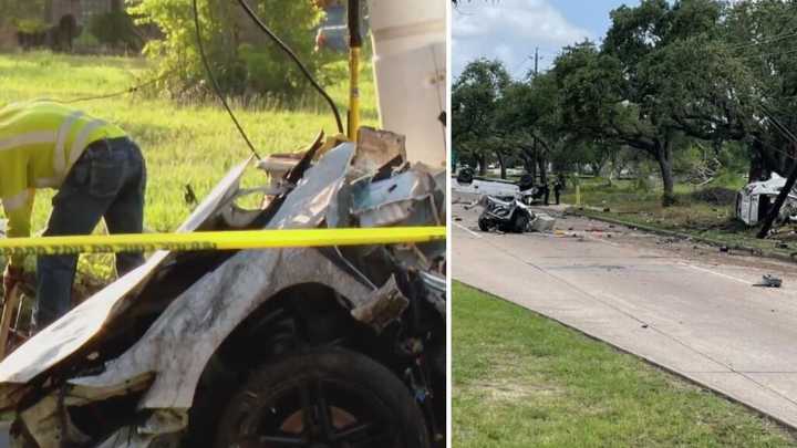 Choque por posibles carreras: auto se parte por la mitad y video revela alta velocidad