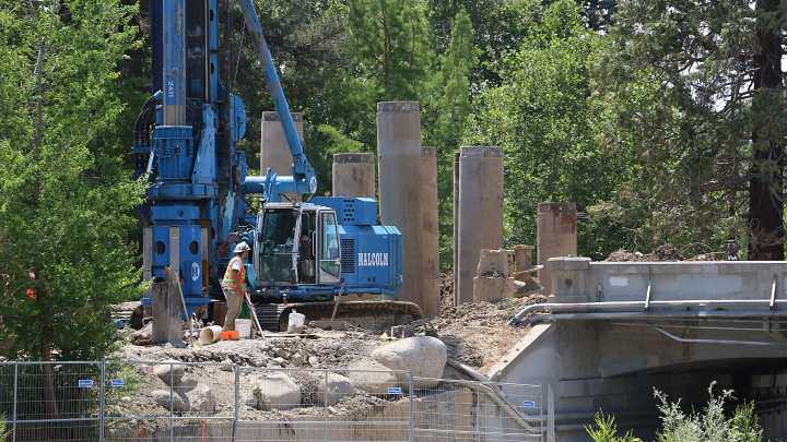 See Truckee River diversion in downtown Reno for Arlington Bridges project