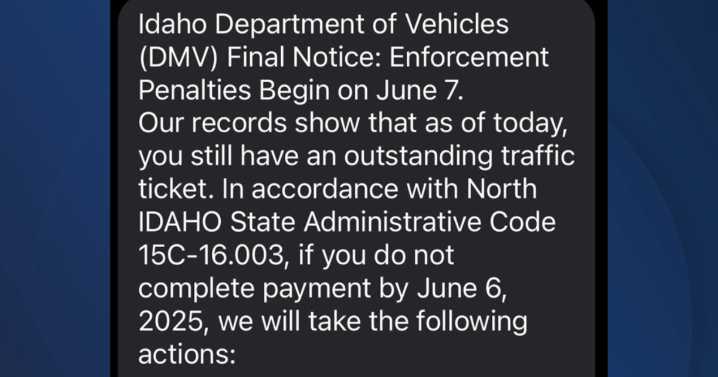 Ticket? Don't click it. Idaho AG warns of DMV scam text