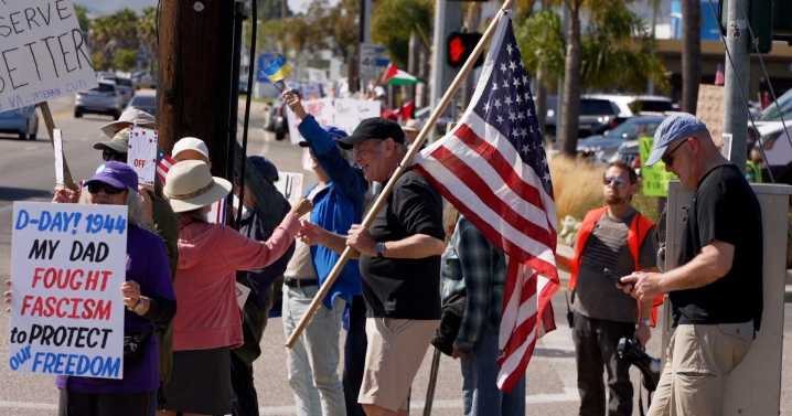 Demonstrators hold "D-Day protest" in San Luis Obispo