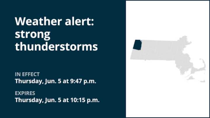 Update: Thunderstorms with penny-sized hail in Berkshire County Thursday – gusts could peak at 40 mph