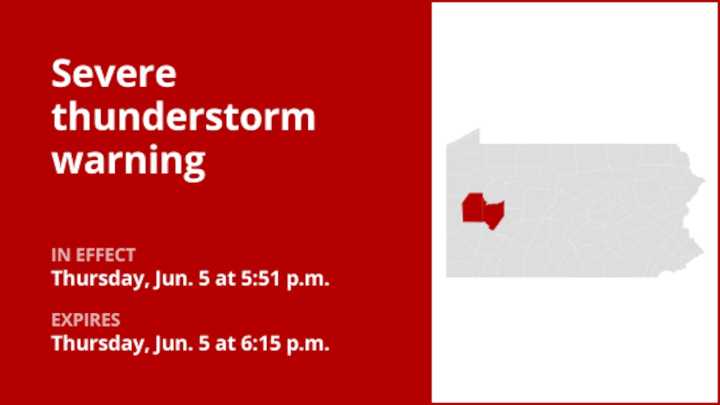 Update: Thunderstorms with damaging winds in Armstrong and Butler counties Thursday