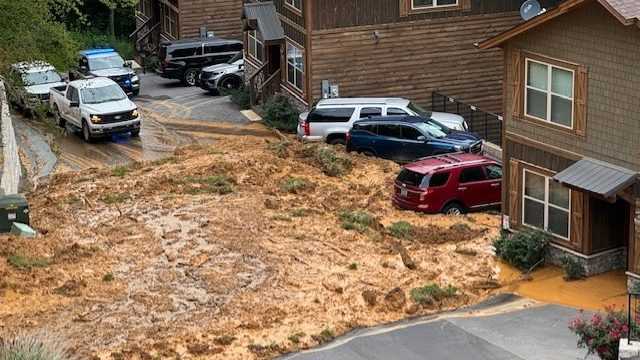 Police: Broken water line causes mudslide in Pigeon Forge near cabins