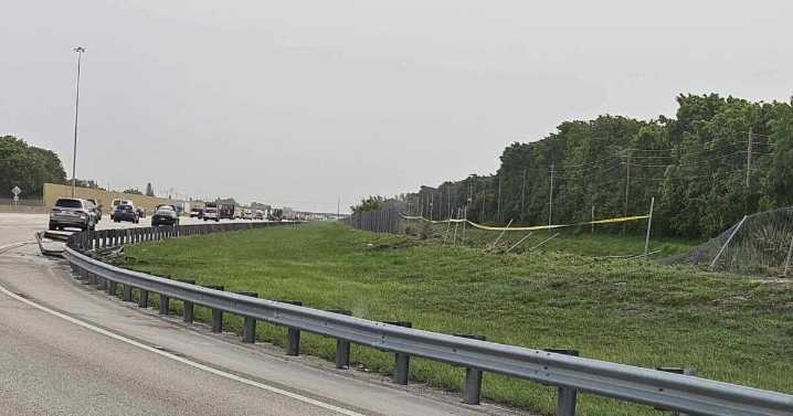 Cement truck drives into canal off Florida's Turnpike in Palm Beach County