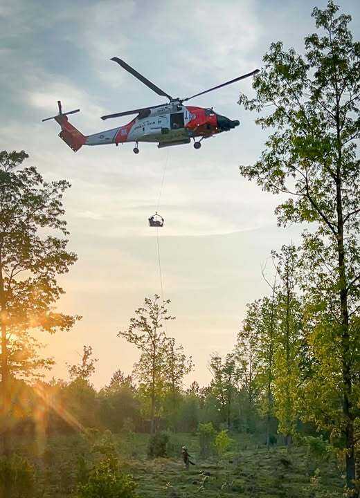 Coast Guard airlifts injured patient from remote VASA trail in Whitewater Township