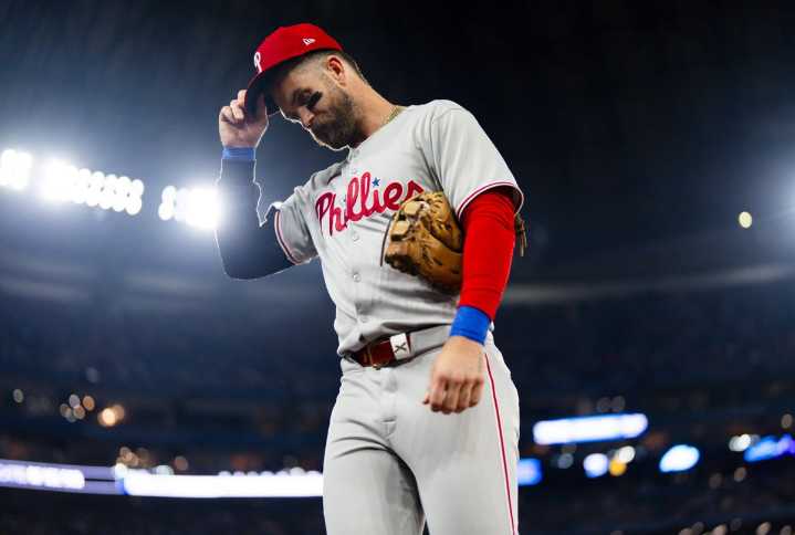 Phillies place Bryce Harper on IL with wrist inflammation, call up undrafted Otto Kemp
