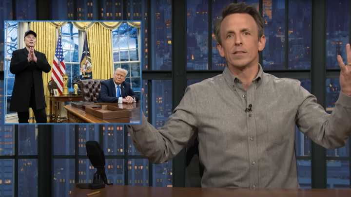 Seth Meyers takes A Closer Look at the Musk-Trump social media feud