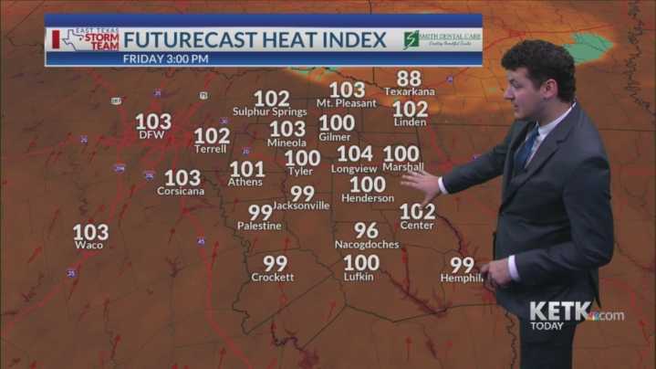 Friday Morning Forecast: Mainly dry and hot today