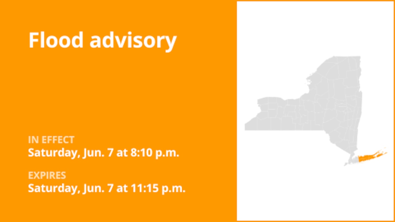 NY weather: Suffolk County under a flood advisory until Saturday night caused by substantial downpours