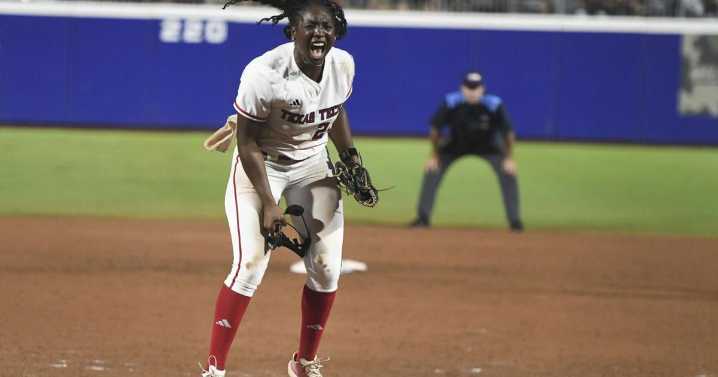 Texas Tech's NiJaree Canady breaks down after heavy pitching load in Women's College World Series