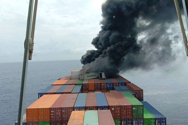 4 Crew Members Missing After Cargo Ship Explodes and Bursts into Flames