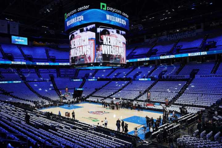 NBA trophy logos may return on Finals courts next year, Adam Silver says