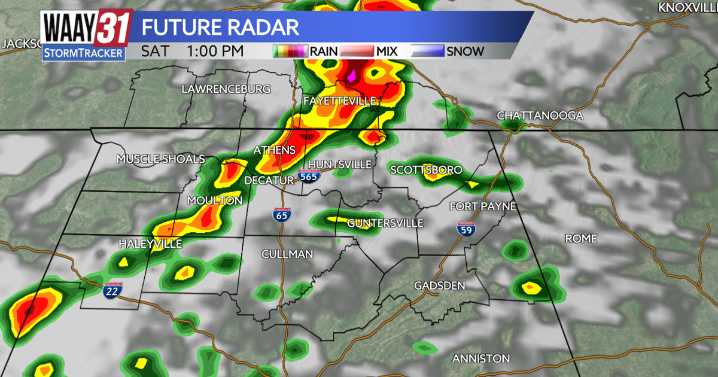 Showers and storms at times over the weekend