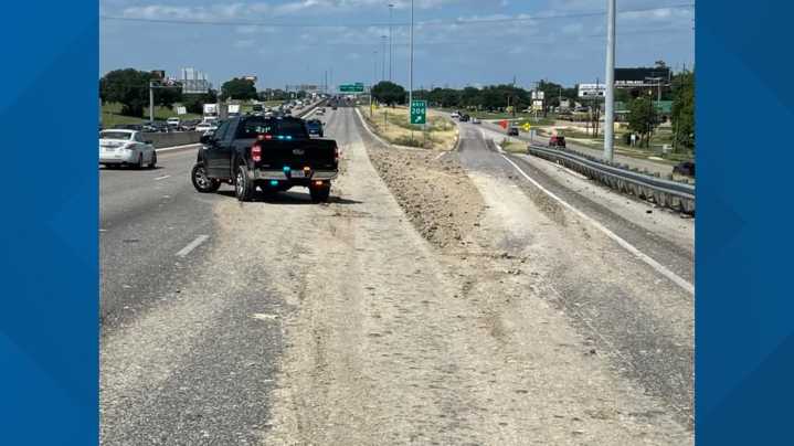 I-35 in San Marcos back open after dump truck spill causes delays