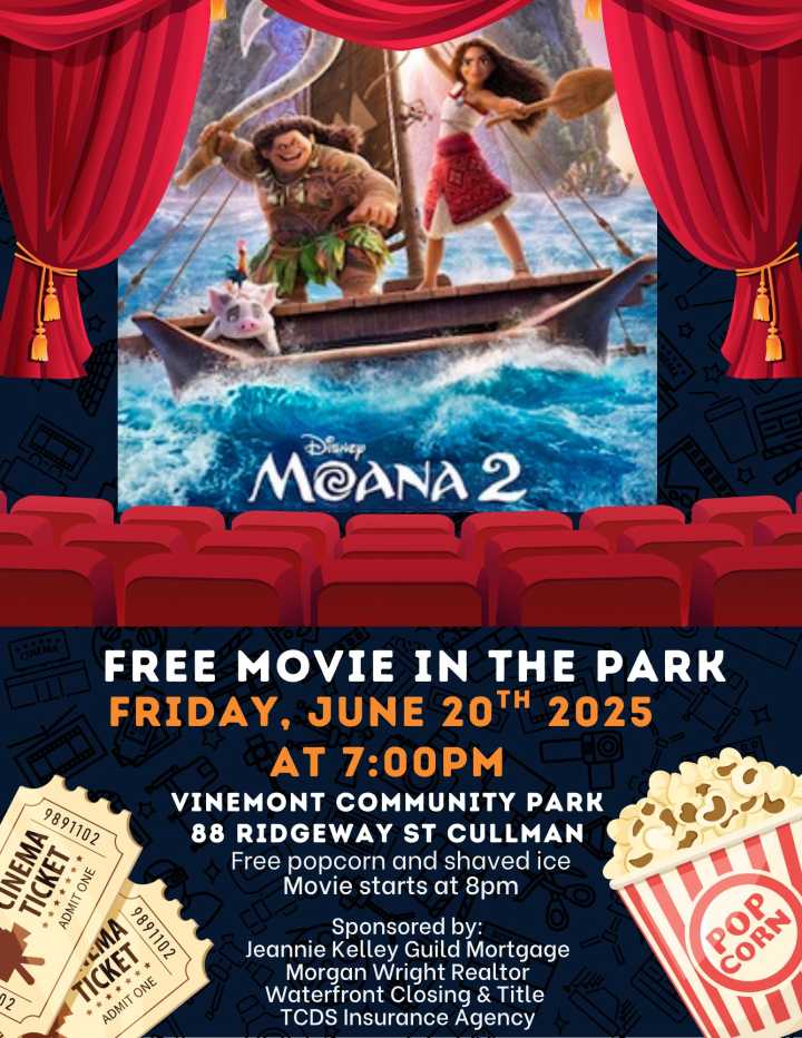 Free Family Movie Night in the Park June 20 in Vinemont