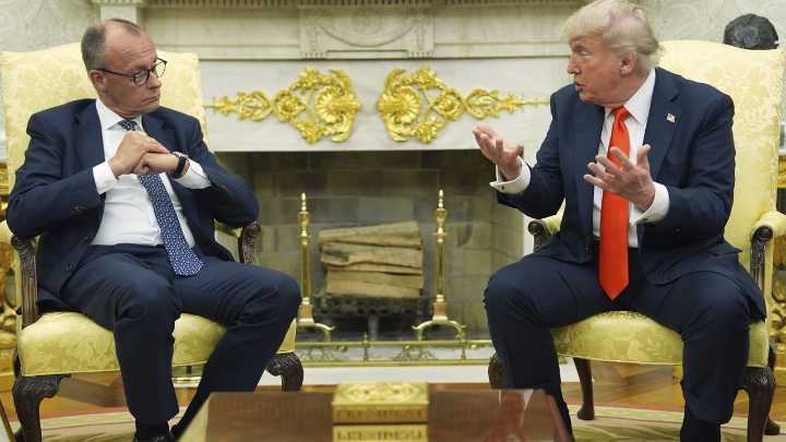 Trump says he may have to let Russia, Ukraine 'fight for a while' during meeting with German leader