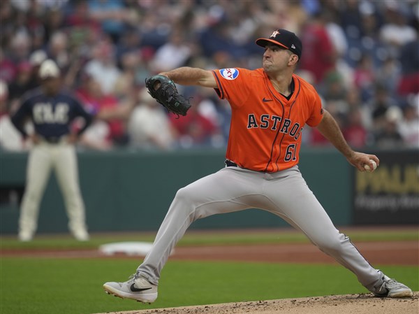 Peña extends hitting streak to 12 games, Gordon gets 1st win in majors as Astros beat Guardians 4