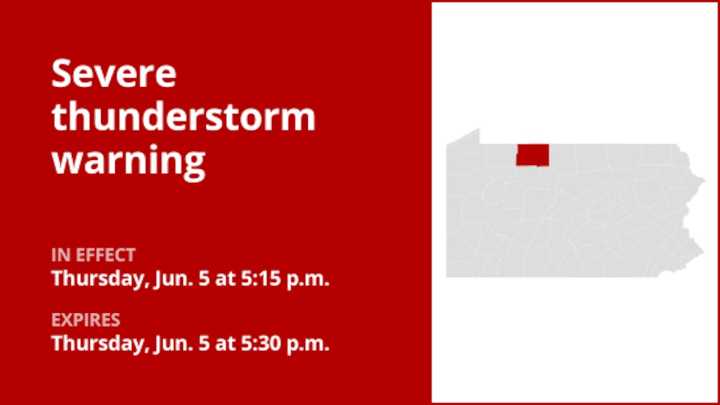 Update: Thunderstorms with damaging winds and quarter-sized hail in McKean County Thursday