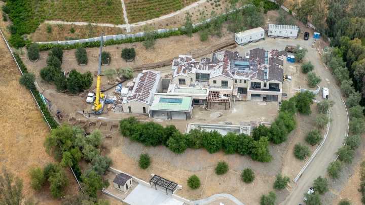 Kylie Jenner’s mega-mansion construction project revealed in new aerial photos as property remains unfinished 5 years in