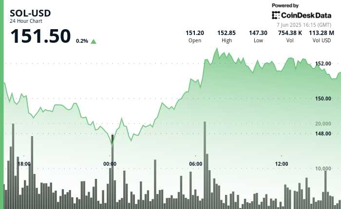 Solana 's SOL Rebounds as Buyers Step In Above $147