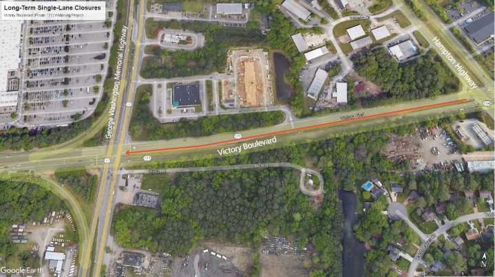 VDOT Announces Long-Term Single Lane Closures on Victory Boulevard in York County