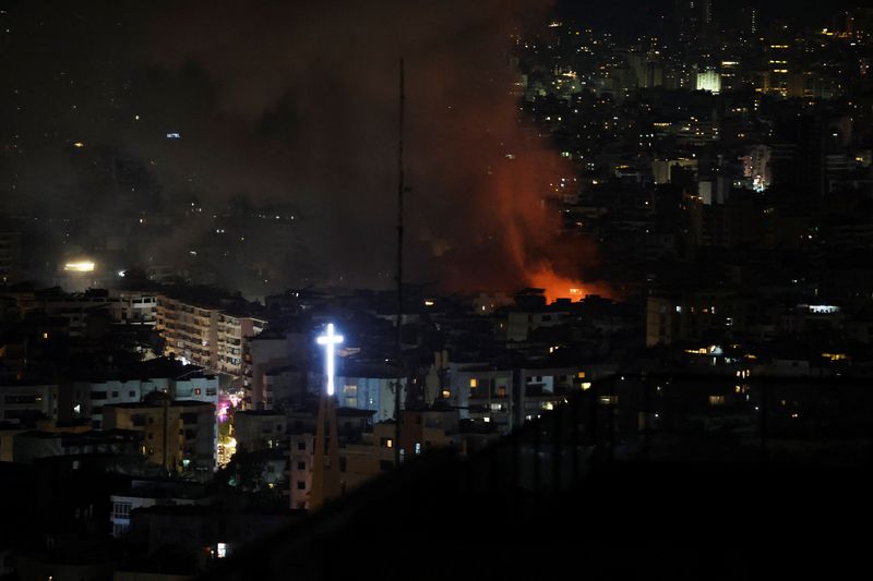 Israeli strike on Beirut's southern suburbs, live footage shows
