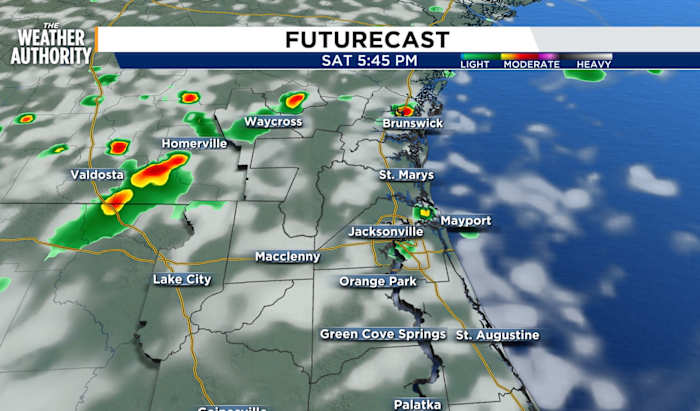Isolated storms move in for afternoon in Southeast Georgia, Northeast Florida