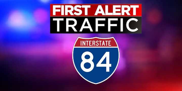 Tractor trailer crash slows traffic on I