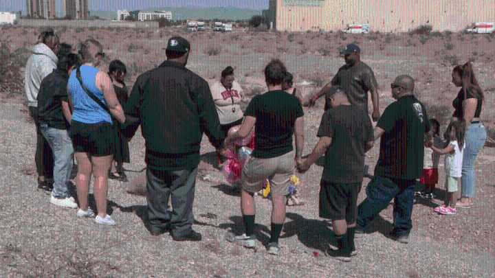Vigil held for61-year-old woman fatally struck by truck on Blue Diamond Road