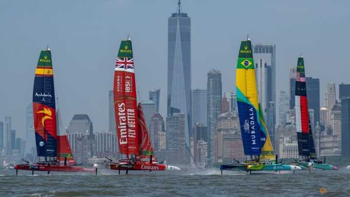 Sailing-Spain take lead on day one of SailGP in New York