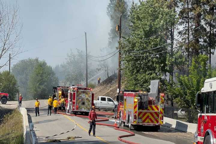 Bush fire knocked down north of Kelowna airport