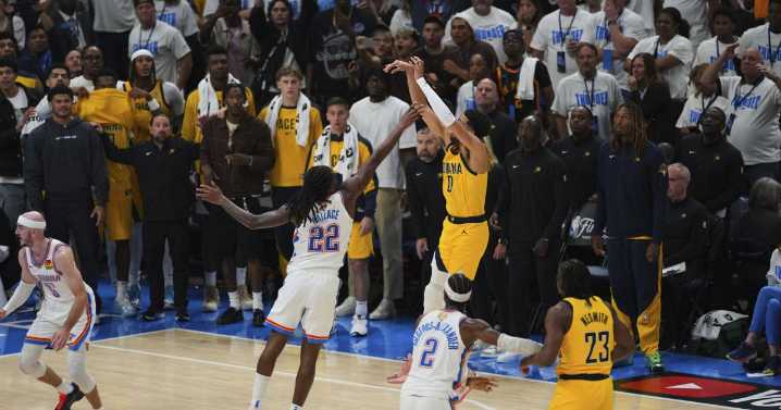 Thunder collapse late as Haliburton's buzzer-beater lifts Pacers to Game 1 win
