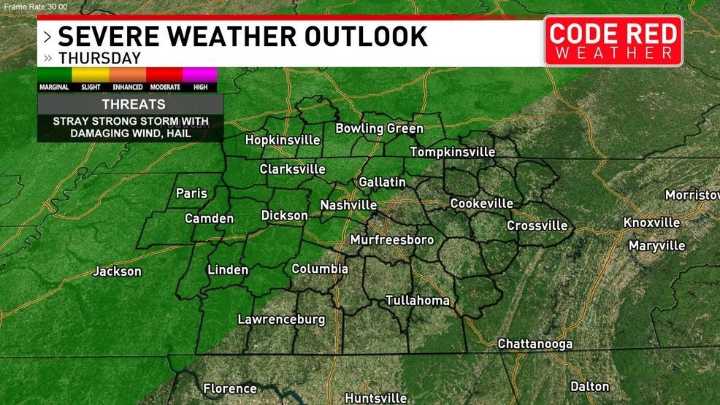 Strong storms possible Thursday, Friday and Saturday, just in time for CMA Fest