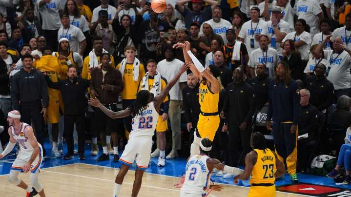 Thunder collapse late as Haliburton's buzzer-beater lifts Pacers to Game 1 win