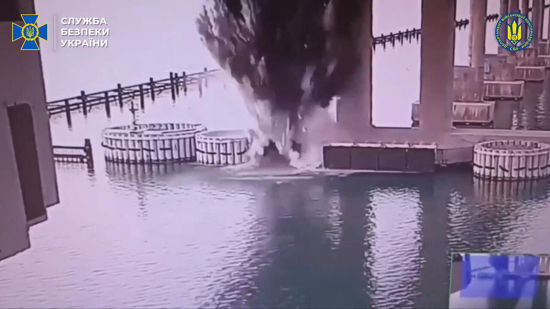 Ukraine Strikes Russia-Crimea Bridge With Underwater Explosives