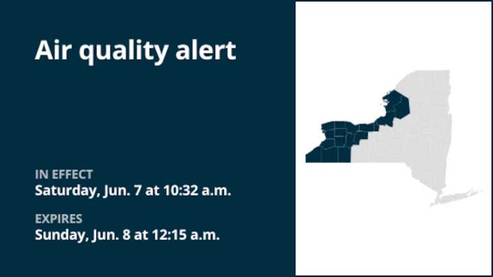 Air quality alert affecting Cayuga and Oswego counties until early Sunday