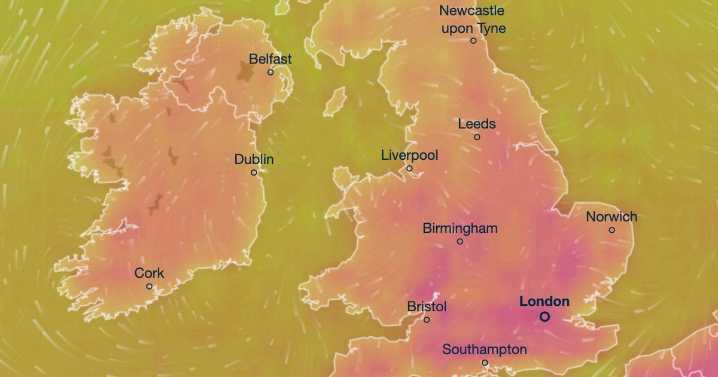 UK weather: Britain facing 29C SCORCHER in just days as maps turn fiery red across England