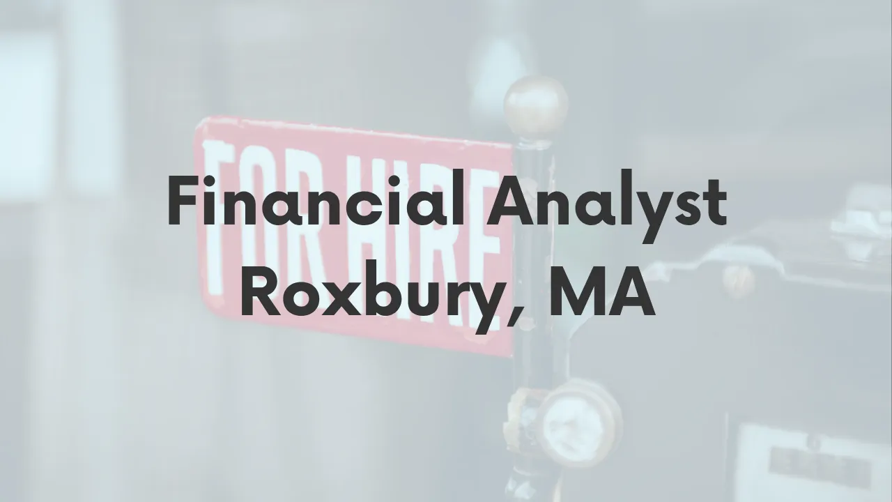 Financial Analyst (Roxbury, MA)