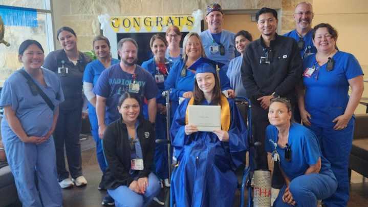 Nurses, doctors, throw surprise graduation for Fort Worth high school senior too sick to make ceremony