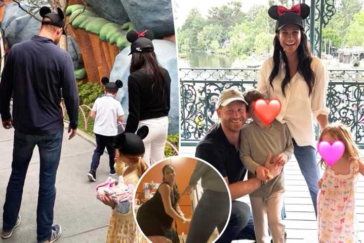 Prince Harry, Meghan Markle enjoy Disneyland with their kids