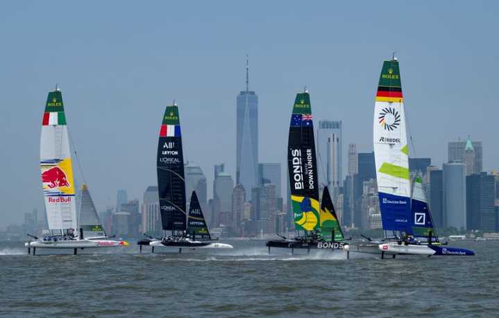 Sailing-Spain take lead on day one of SailGP in New York