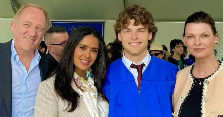 Salma Hayek Celebrates Stepson's Graduation With His Mom, Linda Evangelista