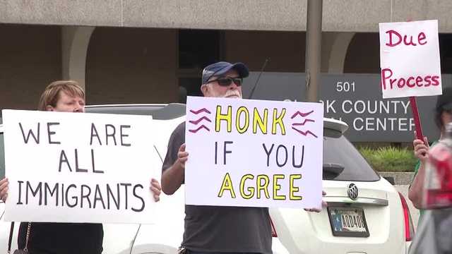 Southern Indiana group protest against ICE detainees in Clark County Jail