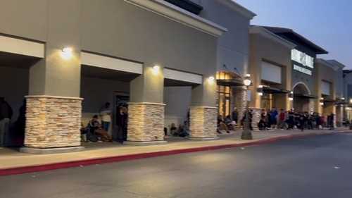 Nintendo-lovers wait in long line outside Glendora Best Buy for Switch 2