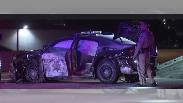 CHP cruiser overturns during pursuit in Compton, no injuries reported