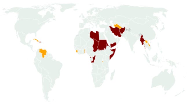 What happens to people arriving from Haiti, Venezuela or Cuba?