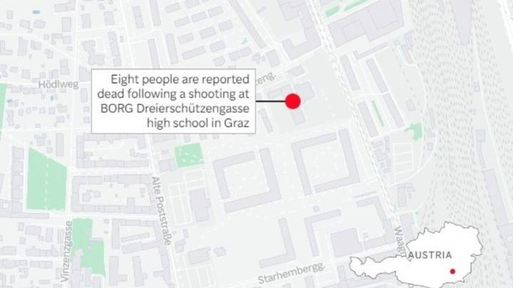 8 people and suspect are dead in school shooting in Austrian city of Graz, mayor says