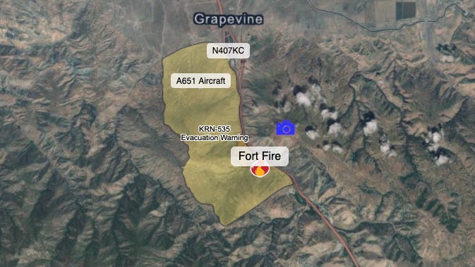 Fort Fire: Brush fire causes delays on Grapevine, evacuation warnings